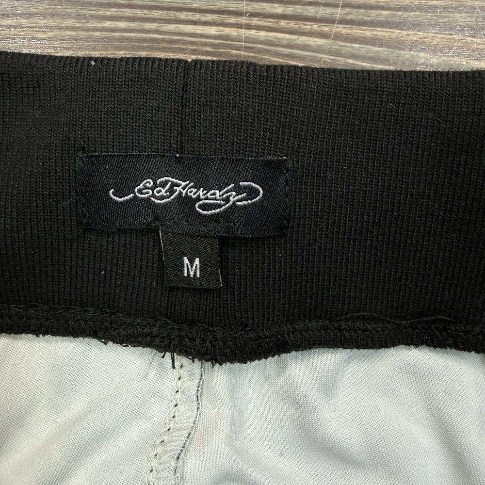 Ed Hardy Flashboard Track Pant Black Gold Embroidered Size Medium Tiger Skull‎ - Picture 10 of 13